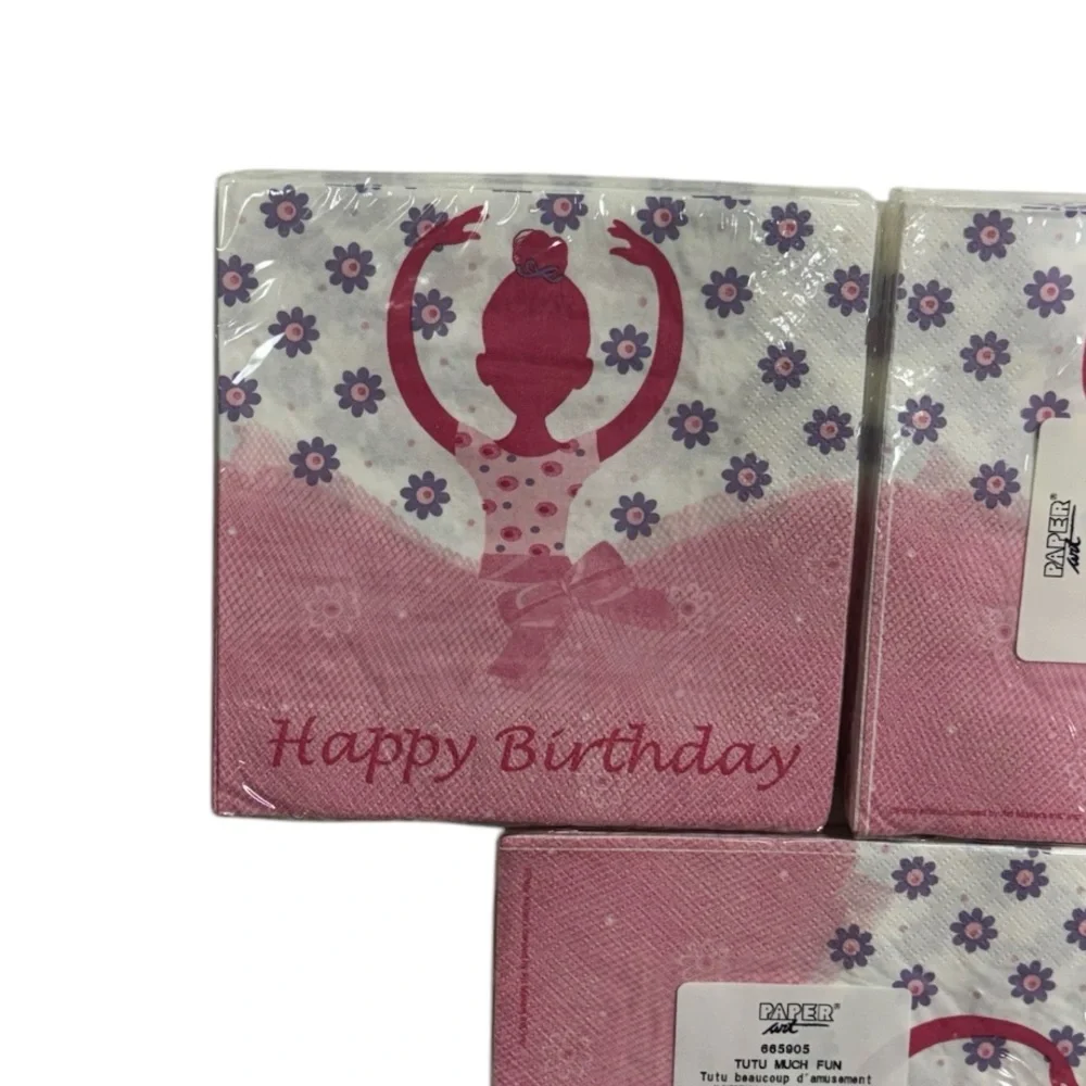 Creative Converting set of 3 packs of 16 ballet themed napkins new in packaging!